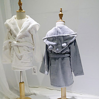 Flannel Bathrobe for Baby, White/Grey Cute Soft Absorbent Home Wear miniinthebox