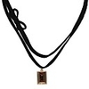 Flannel Chains Rectangular Brown Crystal Necklace
