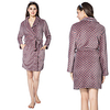 Flannel Medium Length Bathrobe for Women with Red Spots Pattern for Warmth and Comfort Homewear miniinthebox
