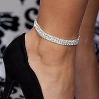 flashing diamond row diamond elastic crystal anklet bracelet miniinthebox