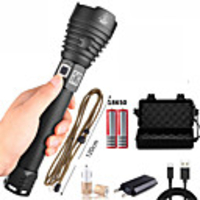 Flashlight Kits Handheld Flashlights / Torch Waterproof 18650 lm LED Emitters 3 Mode with USB Cable with Batteries and Chargers Waterproof Portable Wearproof Durable Camping / Hiking / Caving