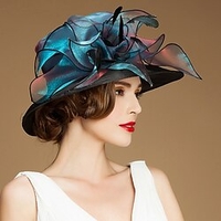 Flax / Silk / Organza Kentucky Derby Hat / Hats / Headwear with Floral 1pc Special Occasion / Casual / Tea Party Headpiece miniinthebox