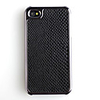 Flecked Pattern Leather Back Case Cover for iPhone 4 Peach Red
