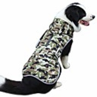 fleece dog hoodie for large dogs warm puppy jacket for cold winter waterproof dog coats with hood, green camo xxl