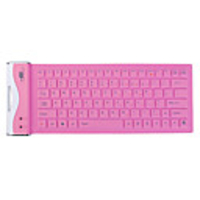 Flexible USB 2.0 QWERTY Keyboard (Pink)