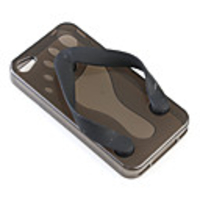 Flip-Flog Slipper TPU Cover Case for iPhone 4 - Black