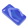 Flip-Flog Slipper TPU Cover Case for iPhone 4 - Dark Blue