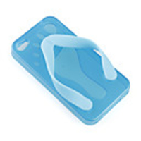 Flip-Flog Slipper TPU Cover Case for iPhone 4 - Sky Blue