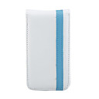 Flip-on Protective PU Leather Case with Belt Hole for iPhone 4 Blue