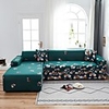 Flora Print 1-Piece Sofa Cover Couch Cover Furniture Protector Soft Stretch Sofa Slipcover Spandex Jacquard Fabric Super Fit for 1~4 Cushion Couch and L Shape Sofa, Easy to Install