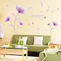 Floral / Botanical Wall Stickers Plane Wall Stickers Decorative Wall Stickers,  PVC Home Decoration Wall Decal Wall Decoration 1pc / Removable