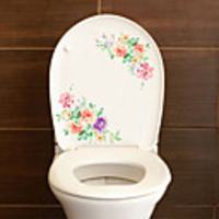 Floral / Botanical Wall Stickers Plane Wall Stickers Toilet Stickers,  PVC Home Decoration Wall Decal Toilet / Fridge Decoration 1pc