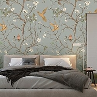 Floral Plants Texture Self-adhesive Wallpaper Environmental Protection Waterproof Removable Living Room Wall Stickers miniinthebox