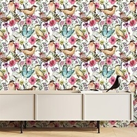 Floral Plants Texture Self-adhesive Wallpaper Environmental Protection Waterproof Removable Living Room Wall Stickers miniinthebox