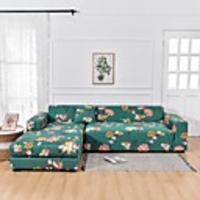 Floral 1-Piece Sofa Cover Couch Cover Furniture Protector Soft Stretch Sofa Slipcover Spandex Jacquard Fabric Super Fit for 1~4 Cushion Couch and L Shape Sofa, Easy to Install(1 Free Cushion Cover)