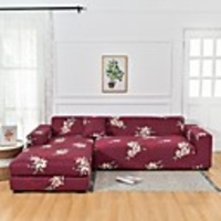 Floral 1-Piece Sofa Cover Couch Cover Furniture Protector Soft Stretch Sofa Slipcover Spandex Jacquard Fabric Super Fit for 1~4 Cushion Couch and L Shape Sofa, Easy to Install(1 Free Cushion Cover)
