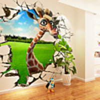 Floral Art Deco 3D Home Decoration Contemporary Wall Covering,  Canvas Material Adhesive required Mural,  Room Wallcovering