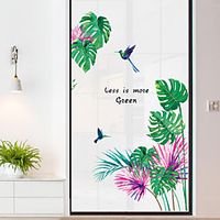 Floral Plants Wall Stickers Study Room Bedroom Pre-pasted PVC Home Decoration Wall Decal 1pc miniinthebox
