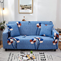 Floral Print 1-Piece Sofa Cover Couch Cover Furniture Protector Soft Stretch Slipcover Spandex Jacquard Fabric Super Fit for 1~4 Cushion Couch and L Shape Sofa, Easy to Install(1 Free Cushion Cover)