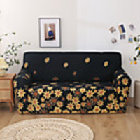 Floral Print 1-Piece Sofa Cover Couch Cover Furniture Protector Soft Stretch Slipcover Spandex Jacquard Fabric Super Fit for 1~4 Cushion Couch and L Shape Sofa, Easy to Install(1 Free Cushion Cover)