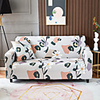 Floral Print 1-Piece Sofa Cover Couch Cover Furniture Protector Soft Stretch Slipcover Spandex Jacquard Fabric Super Fit for 1~4 Cushion Couch and L Shape Sofa, Easy to Install(1 Free Cushion Cover)
