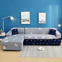 Floral Print 1-Piece Sofa Cover Couch Cover Furniture Protector Soft Stretch Sofa Slipcover Spandex Jacquard Fabric Super Fit for 1~4 Cushion Couch and L Shape Sofa, Easy to Install