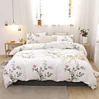 Floral Print 3-Piece Duvet Cover Set Hotel Bedding Sets Comforter Cover with Soft Lightweight Microfiber(Include 1 Duvet Cover and 1or 2 Pillowcases)