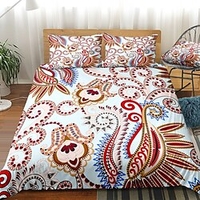 Floral Printed 3-Piece Duvet Cover Set Hotel Bedding Sets Comforter Cover with Soft Lightweight Microfiber,  Include 1 Duvet Cover,  2 Pillowcases (1 Pillowcase for Twin/Single) miniinthebox