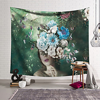 Floral Woman Fantasy Wall Tapestry Art Decor Blanket Curtain Hanging Home Bedroom Living Room Decoration Polyester miniinthebox
