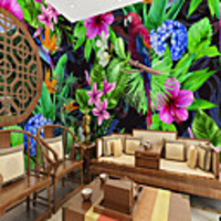 Flower and Bird Rainforest Suitable for TV Background Wall Wallpaper Murals Living Room Cafe Restaurant Bedroom Office XXXL(448280cm)