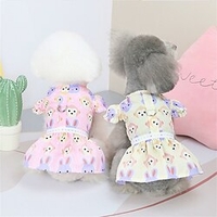 Flower Lace Dog Dress Cat Princess Suspender Costume Puppy Tutu FloralBow Clothes Puppy Embroidery Skirt for Cats Teddy Dog Small Medium Dogs miniinthebox