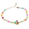 Flower Pattern Heart Shape Glaze Colorful Bead Alloy Bracelet