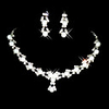 Flower Pattern Zircon Bridal Necklace And Earrings Sets (Silver)