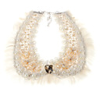 Flower Pearl Glass Detachable Collar Necklace