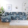 Flower Print 1-Piece Sofa Cover Couch Cover Furniture Protector Soft Stretch Slipcover Spandex Jacquard Fabric Super Fit for 1~4 Cushion Couch and L Shape Sofa, Easy to Install(1 Free Cushion Cover
