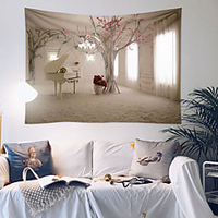 Flower Tree Wall Hanging Room Landscape Tapestries Art Home Decoration Accessories