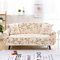 Flowers And Plants Print Dustproof Stretch Slipcovers Stretch Sofa Cover Super Soft Fabric Couch Cover (You will Get 1 Throw Pillow Case as free Gift)