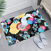 Flowers On Black Digital Printing Floor Mat Modern Bath Mats Nonwoven / Memory Foam Novelty Bathroom