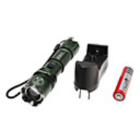 Focus Adjustable Zoom 3-Mode Cree Q5 LED Flashlight Set (3w,  200LM,  1x18650,  3xAAA)