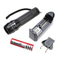 Focus Adjustable Zoom 3-Mode Cree Q5 LED Flashlight Set (3W,  200LM,  1x18650,  3xAAA)