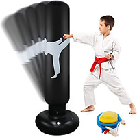 Focus Punching Bags,  Inflatable Punching Bag for Kids 63 Inch Free Standing Boxing Bag for Immediate Bounce-Back for Practicing Karate,  Taekwondo,  MMA and to Relieve Pent Up Energy in Kids and Adults miniinthebox