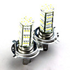 Fog Lights for Cars - 2 White SMD 57-LED H4 12V Bulbs