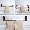 Foldable Bathroom Towel Shelf,  1-2 Layers Multifunction Antique Hardware Accessory Set with Carved Paterns,  Aluminum,  3 Styles,  60.1cm,  61.2cm,  61.5cm - Wall Mounted