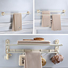 Foldable Bathroom Towel Shelf,  2 Layers Multifunction Antique Hardware Accessory Set with Carved Paterns,  Aluminum,  3 Styles,  60cm,  61.5cm,  61.7cm - Wall Mounted