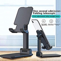 Foldable Mobile Phone Holder Stand, Retractable Adjustable Phone Holder Cradle with iPhone 12 11 Pro Max X iPad and All Smartphones Adjustable Metal Desk Desktop Tablet Universal Cell Phone Holder miniinthebox