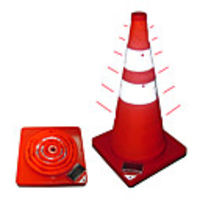 Foldable Road Warning Cylinder with Flashing Warning Light and Solar Charger (TRA409)
