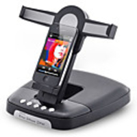 Foldable Stand and Speakers for iPad,  iPhone,  and iPod (Black)