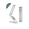 Folding LED Desk Lamp with Calendar and Alarm Clock - White