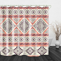 folk-custom Print Waterproof Fabric Shower Curtain for Bathroom Home Decor Covered Bathtub Curtains Liner Includes with Hooks