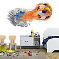 Football / 3D Wall Stickers Plane Wall Stickers / Holiday Wall Stickers Decorative Wall Stickers,  PVC Home Decoration Wall Decal Wall / Window Decoration 1pc